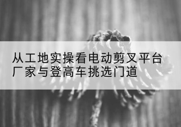 乳源电动剪叉升降平台厂家-从工地实操看电动剪叉平台厂家与登高车挑选门道